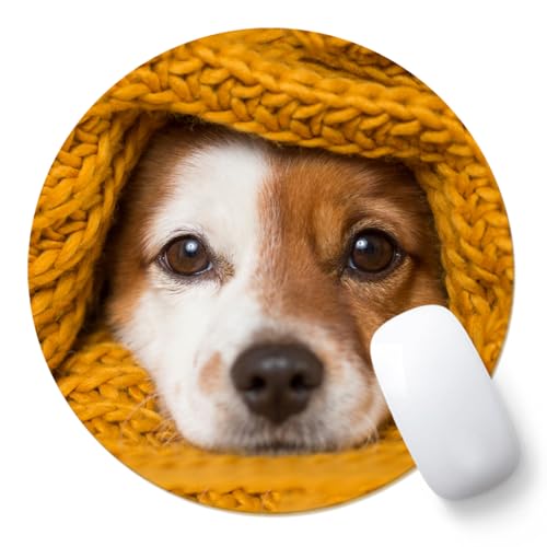 AOKSUNOVA Mauspad Kleines Mousepad Rund Mauspad mit Motiv 20 x 20 cm Hund von AOKSUNOVA