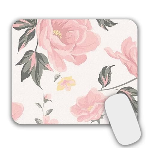 AOKSUNOVA Mauspad Mousepad Blumen Klein mit Motiv Mauspad Mädchen Mauspad Design 24 x 20 cm Rosa von AOKSUNOVA