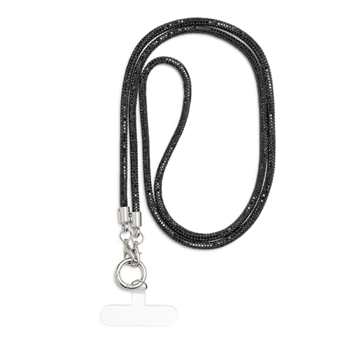 AOKSUNOVA Schlüsselanhänger Glitzer Handykette Lang Lanyard Schlüsselband zum Umhängen Schwarz AOKSUNOVA Schlüsselanhänger Glitzer Handykette Lang Lanyard Schlüsselband zum Umhängen Schwarz von AOKSUNOVA