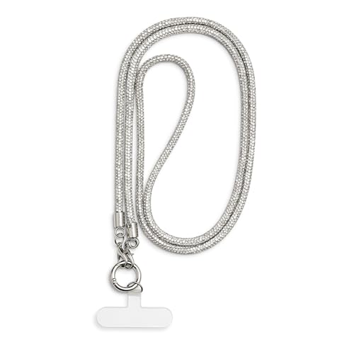 AOKSUNOVA Schlüsselband Glitzer Handykette Lang Schlüsselanhänger Handyband zum Umhängen Silber AOKSUNOVA Schlüsselband Glitzer Handykette Lang Schlüsselanhänger Handyband zum Umhängen Silber von AOKSUNOVA