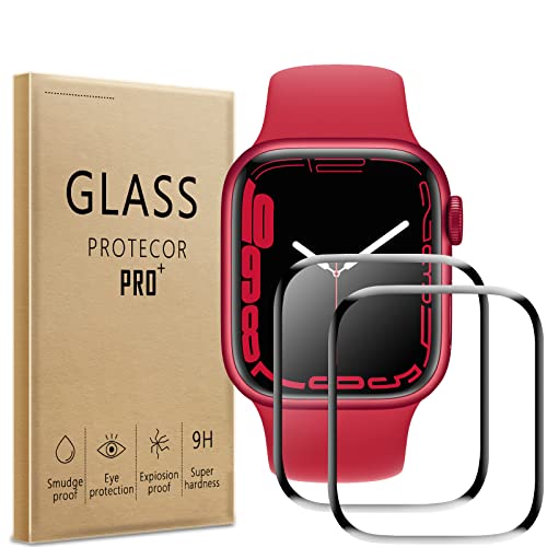 AOKUMA Apple Watch Series 7 41mm 3D Plexiglas, [2 Stück] Glas kompatibel mit Apple Watch Series 7 41mm Schutzfolie, hochwertige 3D Glasfolie mit 9H Härte, kratzfest(schwarzer Rand) von AOKUMA