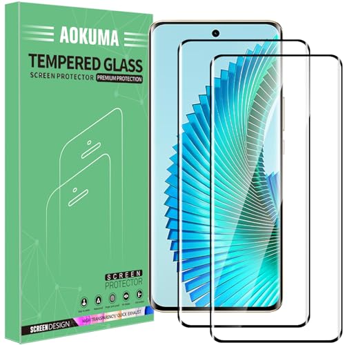 AOKUMA Honor Magic 6 Lite/X9b/X50 3D Panzerglas, [2 Stück] Glas kompatibel mit Magic 6 Lite 5G Schutzfolie,hochwertige 3D Glasfolie mit 9H Härte,kratzfest,bruchsicher und blasendicht(schwarzer Rand) von AOKUMA