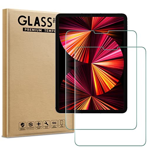 AOKUMA Schutzfolie für Apple iPad Pro 11 (2022)/(2021) Panzerglas, 【2 Stücke】 Glas kompatibel mit Apple iPad Pro 11 Schutzfolie, Premium Glasfolie mit 9H Härte, Anti Kratzer, Splitterfest von AOKUMA