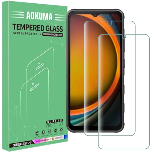 AOKUMA Schutzfolie für Samsung Galaxy XCover 7 Panzerglas,【2 Stücke】Glas kompatibel mit XCover 7/Xcover 6 Pro Schutzfolie,Premium Glasfolie mit 9H Härte,Anti Kratzer,Splitterfest,Anti-Öl,Anti-Bläschen von AOKUMA