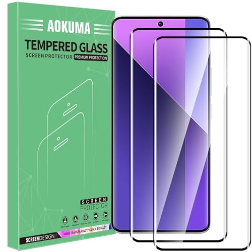 AOKUMA Xiaomi Redmi Note 13 Pro Plus/Pro+ 4G 3D Panzerglas,[2 Stück] Glas kompatibel mit Note 13 Pro Plus Schutzfolie,hochwertige 3D Glasfolie mit 9H Härte,kratzfest,bruchsicher und blasendicht von AOKUMA