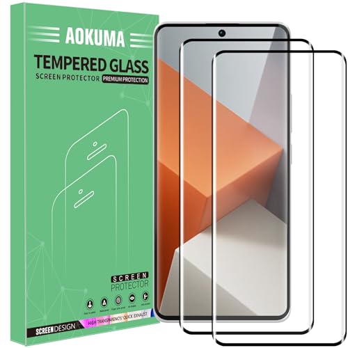 AOKUMA Xiaomi Redmi Note 13 Pro Plus 5G 3D Panzerglas, [2 Stück] Glas kompatibel mit Redmi Note 13 Pro+ 5G Schutzfolie, hochwertige 3D Glasfolie mit 9H Härte, bruchsicher und blasendicht von AOKUMA