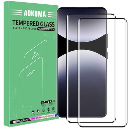 AOKUMA Xiaomi Redmi Note 14 Pro 5G/POCO X7 3D Panzerglas, [2 Stück] Glas kompatibel mit Redmi Note 14 Pro 5G Schutzfolie, hochwertige 3D Glasfolie mit 9H Härte, bruchsicher und blasendicht von AOKUMA