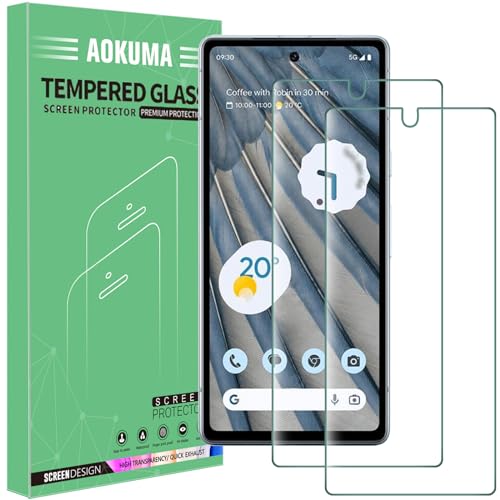 AOKUMA für Google Pixel 7A Schutzfolie, 【2 Stücke】 Glas kompatibel mit Google Pixel 7A Schutzfolie, Premium Glasfolie mit 9H Härte, Anti Kratzer, Splitterfest,Anti-Öl,Anti-Bläschen von AOKUMA