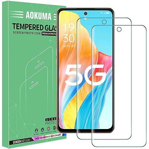 AOKUMA für OPPO A98 5G/A1/A58 4G Panzerglas, 【2 Stücke】 Schutzfolie kompatibel mit A98 5G/A1/A58 4G, Premium Panzerfolie mit 9H Härte, Anti Kratzer schutzglas, Splitterfest,Anti-Bläschen von AOKUMA