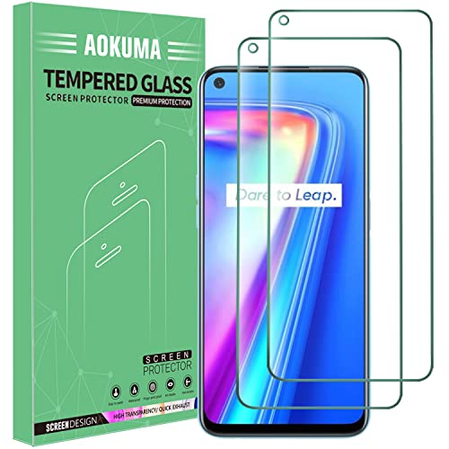 AOKUMA für OPPO Realme 7 Schutzfolie, 【2 Stücke】 Glas kompatibel mit OPPO Realme 7 Schutzfolie, Premium Glasfolie mit 9H Härte, Anti Kratzer, Splitterfest,Anti-Öl,Anti-Bläschen von AOKUMA