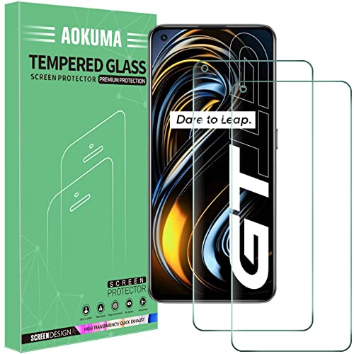 AOKUMA für OPPO Realme GT 5G Schutzfolie, 【2 Stücke】 Glas kompatibel mit OPPO Realme GT 5G Schutzfolie, Premium Glasfolie mit 9H Härte, Anti Kratzer, Splitterfest,Anti-Öl,Anti-Bläschen von AOKUMA