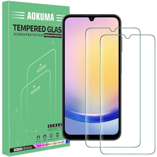 AOKUMA für Samsung Galaxy A25 5G Panzerglas, 【2 Stücke】 Schutzfolie kompatibel mit Samsung A25 5G/A24 4G, Premium Panzerfolie mit 9H Härte, Anti Kratzer schutzglas, Splitterfest,HD Displayschutzfolie von AOKUMA