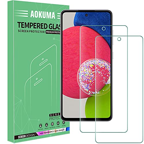 AOKUMA für Samsung Galaxy A52s 5G/A52 Panzerglas, 【2 Stücke】 Glas kompatibel mit Galaxy A52s 5G/A52 Schutzfolie, Premium Glasfolie mit 9H Härte, Anti Kratzer, Splitterfest,Anti-Öl,Anti-Bläschen von AOKUMA