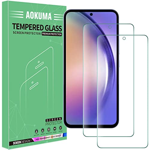 AOKUMA für Samsung Galaxy A54 5G Panzerglas, 【2 Stücke】 Schutzfolie kompatibel mit Samsung A54 5G, Premium Panzerfolie mit 9H Härte, Anti Kratzer schutzglas, Splitterfest,Anti-Bläschen von AOKUMA