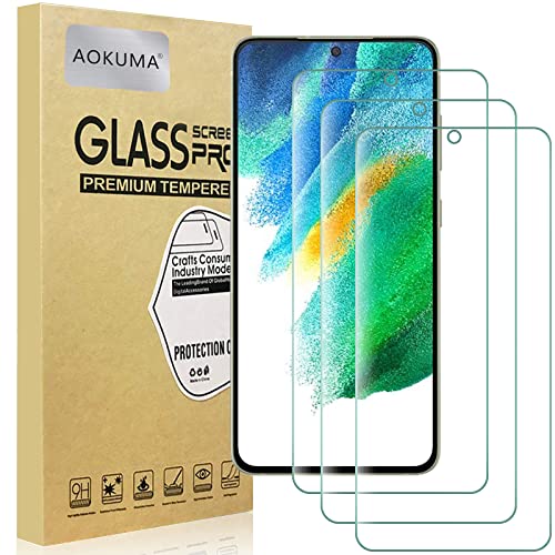 AOKUMA für Samsung Galaxy S21 FE 5G Schutzfolie, 【3 Stücke】 Glas kompatibel mit Samsung Galaxy S21 FE 5G Schutzfolie, Premium Glasfolie mit 9H Härte, Anti Kratzer, Splitterfest von AOKUMA