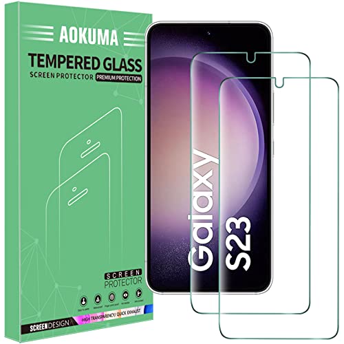 AOKUMA für Samsung Galaxy S23/S22 5G Schutzfolie, 【2 Stücke】Glas kompatibel mit Samsung Galaxy S23/S22 5G Schutzfolie, Premium Glasfolie mit 9H Härte, Anti Kratzer, Splitterfest,Anti-Öl,Anti-Bläschen von AOKUMA