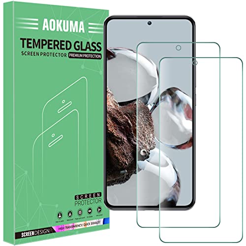 AOKUMA für Xiaomi 12T/12T Pro Panzerglas, 【2 Stücke】 Schutzfolie kompatibel mit Xiaomi 12T/12T Pro, Premium Panzerfolie mit 9H Härte, Splitterfest,Anti-Bläschen, Anti Kratzer schutzglas von AOKUMA