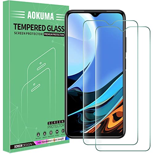 AOKUMA für Xiaomi Redmi 9T Panzerglasfolie, 【2 Stücke】 Glas kompatibel mit Xiaomi Redmi 9T Schutzfolie, Premium Glasfolie mit 9H Härte, Anti Kratzer, Splitterfest Displayschutzfolien von AOKUMA