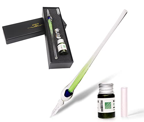 AOKUY Handgefertigter Kristallstift, Glas-Dip-Pen-Set, kreative Inspiration aus der Natur als Schreib-Mal-Dekorationsgeschenk. von AOKUY