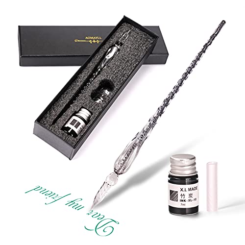 Glasstifte-Set – Kalligraphie-Stift Schreiben, Glas Dip Pen und Tinte Set,für Grußkarten, Unterschriften, Zeichnen, Schreiben. von AOKUY