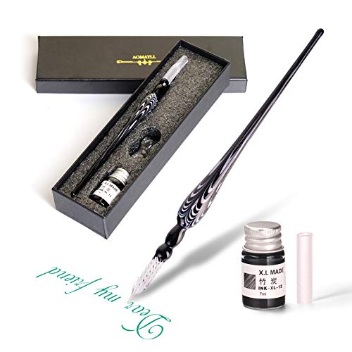 Glasstifte-Set – Kalligraphie-Stift Schreiben, Glas Dip Pen und Tinte Set,für Grußkarten, Unterschriften, Zeichnen, Schreiben. von AOKUY