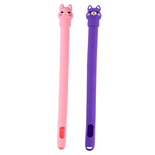 AOKWAWALIY 2 Stück Hülle Probe Touchscreen Stift Stifthalter Stiftkappe Silikon Stift Schutzhülle Schale Ledertasche Handschrift Bleistift Kappe Adapter Generation Stylus Laden Halten Sie einen Stift von AOKWAWALIY