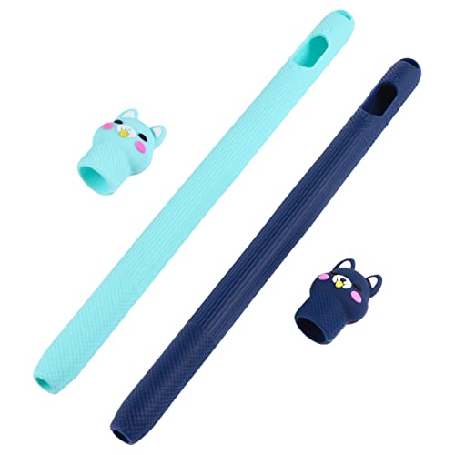 AOKWAWALIY 2pcs protective case pencil Silicone Case pencils Anti-Fall Cartoon Accessories Silica gel stylus pen stylus pen stylus silicone protective case generation pencil case von AOKWAWALIY