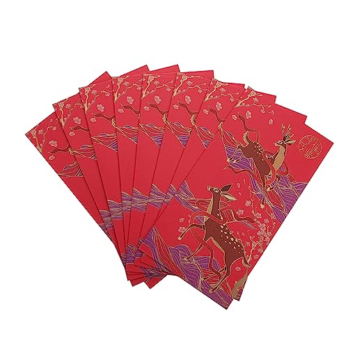 AOKWAWALIY Briefumschläge 2021, chinesische rote Pakete, 8 Stück, bronzierende rote Umschläge, Hochzeit, Perlpapier, Guangzhou, Geldbeutel, Frühlingsfest, Umschläge von AOKWAWALIY