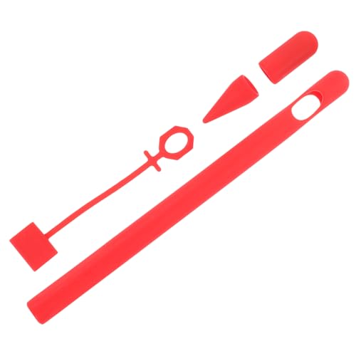AOKWAWALIY -Nib-Abdeckung Mäppchen Silikon Federkappenhalter Stylus Pen für Stylus-Stiftschutz Schutzhülle für Bleistift Apfelstift Stift Kappe zweite Generation Kieselgel rot von AOKWAWALIY
