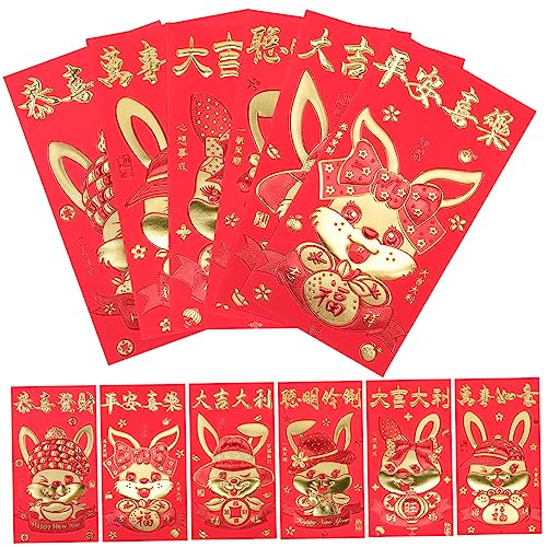 AOKWAWALIY Papierumschläge, Rot, 60 Stück, für Frühlingsfeste, chinesische Dekoration von AOKWAWALIY