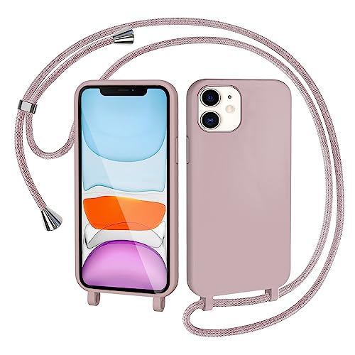 AOMYKE Handyhülle für iPhone 11 Hülle mit Band, Handykette iPhone 11 Hülle zum Umhängen Schutzhülle mit Kette Kordel Weich TPU Liquid Silikon Case, Pink AOMYKE Handyhülle für iPhone 11 Hülle mit Band, Handykette iPhone 11 Hülle zum Umhängen Schutzhülle mit Kette Kordel Weich TPU Liquid Silikon Case, Pink von AOMYKE