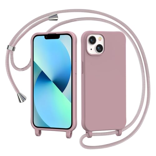 AOMYKE Handyhülle für iPhone 13 / iPhone 14 Hülle mit Band, Handykette iPhone 13 / iPhone 14 Hülle zum Umhängen Schutzhülle mit Kette Kordel Weich TPU Liquid Silikon Case, Pink AOMYKE Handyhülle für iPhone 13 / iPhone 14 Hülle mit Band, Handykette iPhone 13 / iPhone 14 Hülle zum Umhängen Schutzhülle mit Kette Kordel Weich TPU Liquid Silikon Case, Pink von AOMYKE