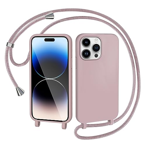 AOMYKE Handyhülle für iPhone 14 Pro Max Hülle mit Band, Handykette iPhone 14 Pro Max Hülle zum Umhängen Schutzhülle mit Kette Kordel Weich TPU Liquid Silikon Case, Pink AOMYKE Handyhülle für iPhone 14 Pro Max Hülle mit Band, Handykette iPhone 14 Pro Max Hülle zum Umhängen Schutzhülle mit Kette Kordel Weich TPU Liquid Silikon Case, Pink von AOMYKE
