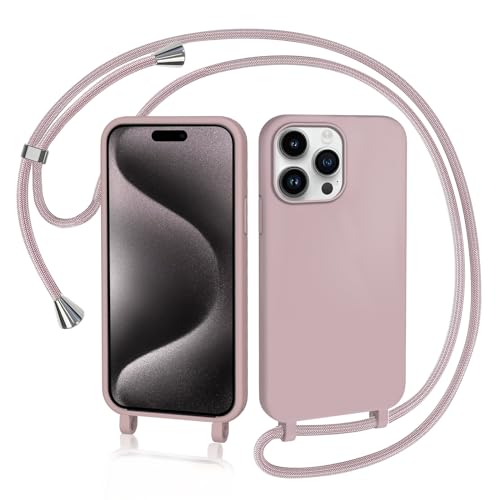 AOMYKE Handyhülle für iPhone 15 Pro Max Hülle mit Band, Handykette iPhone 15 Pro Max Hülle zum Umhängen Schutzhülle mit Kette Kordel Weich TPU Liquid Silikon Case, Pink AOMYKE Handyhülle für iPhone 15 Pro Max Hülle mit Band, Handykette iPhone 15 Pro Max Hülle zum Umhängen Schutzhülle mit Kette Kordel Weich TPU Liquid Silikon Case, Pink von AOMYKE