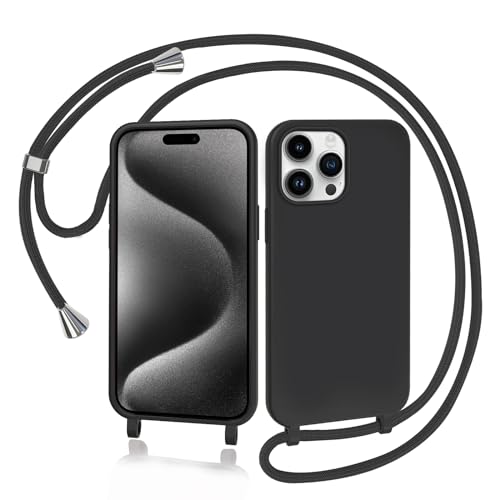 AOMYKE Handyhülle für iPhone 15 Pro Max Hülle mit Band, Handykette iPhone 15 Pro Max Hülle zum Umhängen Schutzhülle mit Kette Kordel Weich TPU Liquid Silikon Case, Schwarz AOMYKE Handyhülle für iPhone 15 Pro Max Hülle mit Band, Handykette iPhone 15 Pro Max Hülle zum Umhängen Schutzhülle mit Kette Kordel Weich TPU Liquid Silikon Case, Schwarz von AOMYKE