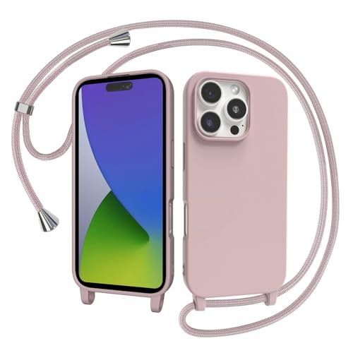 AOMYKE Handyhülle für iPhone 16 Pro Max Hülle mit Band, Handykette iPhone 16 Pro Max Hülle zum Umhängen Schutzhülle mit Kette Kordel Weich TPU Liquid Silikon Case, Pink AOMYKE Handyhülle für iPhone 16 Pro Max Hülle mit Band, Handykette iPhone 16 Pro Max Hülle zum Umhängen Schutzhülle mit Kette Kordel Weich TPU Liquid Silikon Case, Pink von AOMYKE
