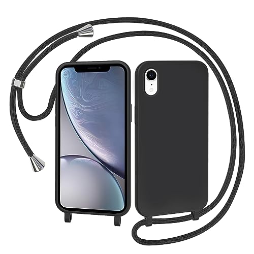 AOMYKE Handyhülle für iPhone XR Hülle mit Band, Handykette iPhone XR Hülle zum Umhängen Schutzhülle mit Kette Kordel Weich TPU Liquid Silikon Case, Schwarz AOMYKE Handyhülle für iPhone XR Hülle mit Band, Handykette iPhone XR Hülle zum Umhängen Schutzhülle mit Kette Kordel Weich TPU Liquid Silikon Case, Schwarz von AOMYKE