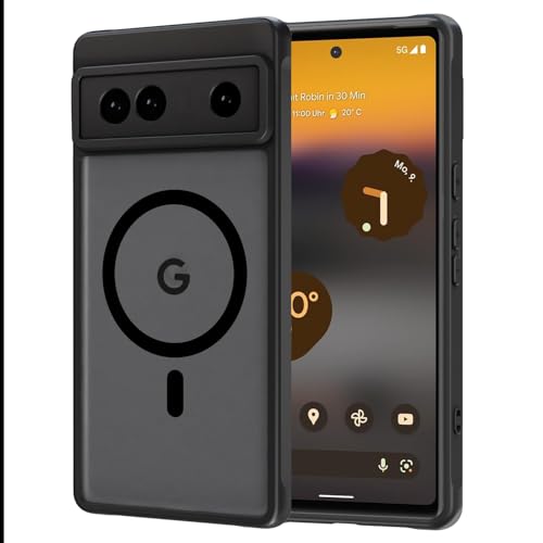 AOMYKE für Google Pixel 6A Hülle Magnetisch, Kompatibel mit MagSafe, Transluzente Matte Anti-Fingerabdruck Kratzfeste PC Rückseite + TPU Bumper Stoßfeste Handyhülle, Schwarz AOMYKE für Google Pixel 6A Hülle Magnetisch, Kompatibel mit MagSafe, Transluzente Matte Anti-Fingerabdruck Kratzfeste PC Rückseite + TPU Bumper Stoßfeste Handyhülle, Schwarz von AOMYKE