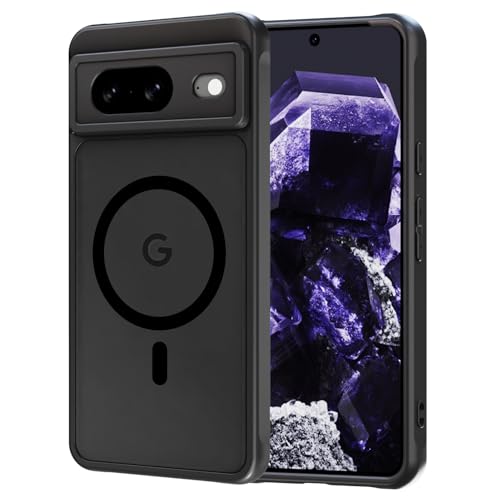 AOMYKE für Google Pixel 8 6,2 Zoll Hülle Magnetisch, Kompatibel mit MagSafe, Transluzente Matte Anti-Fingerabdruck Kratzfeste PC Rückseite + TPU Bumper Stoßfeste Handyhülle, Schwarz AOMYKE für Google Pixel 8 6,2 Zoll Hülle Magnetisch, Kompatibel mit MagSafe, Transluzente Matte Anti-Fingerabdruck Kratzfeste PC Rückseite + TPU Bumper Stoßfeste Handyhülle, Schwarz von AOMYKE