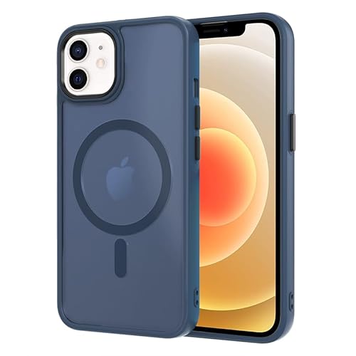 AOMYKE für iPhone 12 / iPhone 12 Pro Hülle Magnetisch, Handyhülle für iPhone 12 / iPhone 12 Pro kompatibel mit Magsafe Transluzente Matte Anti-Fingerabdruck Kratzfeste PC Rückseite + TPU Bumper, Blau von AOMYKE