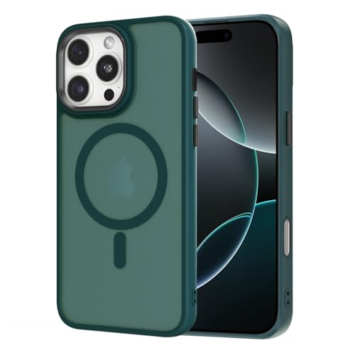 AOMYKE für iPhone 16 Pro Hülle Magnetisch, Handyhülle für iPhone 16 Pro kompatibel mit Magsafe Transluzente Matte Anti-Fingerabdruck Kratzfeste PC Rückseite + TPU Bumper - Grün AOMYKE für iPhone 16 Pro Hülle Magnetisch, Handyhülle für iPhone 16 Pro kompatibel mit Magsafe Transluzente Matte Anti-Fingerabdruck Kratzfeste PC Rückseite + TPU Bumper - Grün von AOMYKE