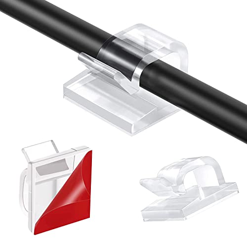 60 Stück Kabelhalter Kabelclips durchsichtig, Selbstklebend Kabelklemmen Kabelklemme Set für Schreibtisch, Kabelmanagement für Netzkabel, USB Ladekabel, Lichterkette und Audiokabel - Transparent 60 Stück Kabelhalter Kabelclips durchsichtig, Selbstklebend Kabelklemmen Kabelklemme Set für Schreibtisch, Kabelmanagement für Netzkabel, USB Ladekabel, Lichterkette und Audiokabel - Transparent von AONAT