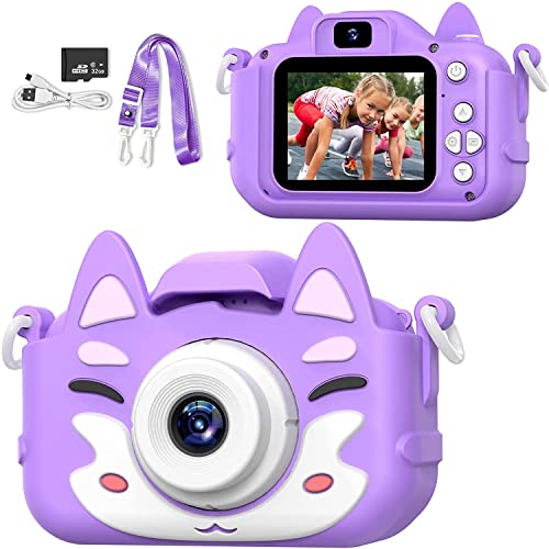 AONISE Kinderkamera,Fotoapparat, Selfie Digitalkamera Kinder, 1080P HD-Videorecorder, Kameraspielzeug Für Jungen Und Mädchen, Geschenke Für Kinder Im Alter Von 3 Bis 12 Jahren(Violett) von AONISE