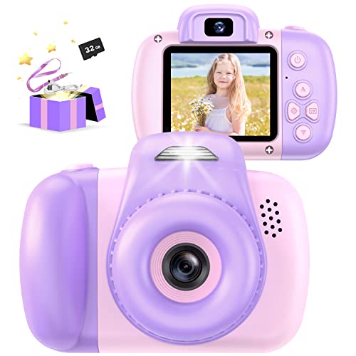 AONISE Kinderkamera,Fotoapparat, Selfie Digitalkamera Kinder, Videorecorder, mit Blitzlampe, Spielzeug ab Junge Und Mädchen, Geschenk Für Kinder Im Alter Von 3 Bis 12 Jahre (Lila) von AONISE