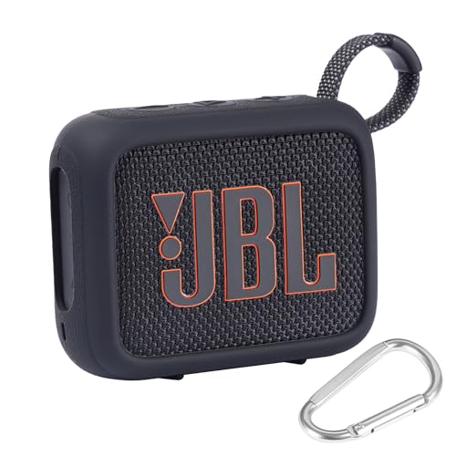 AONKE Schutzhülle aus Silikon,kompatibel mit Speaker Case für JBL GO 4 Eco tragbarer Bluetooth-Lautsprecher (Black) von AONKE