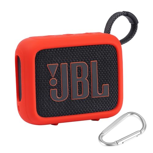AONKE Schutzhülle aus Silikon,kompatibel mit Speaker Case für JBL GO 4 Eco tragbarer Bluetooth-Lautsprecher (red) von AONKE
