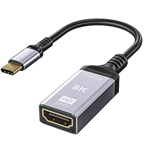 AOOCOO USB C auf HDMI Adapter 4K 120Hz, 8K 60Hz USB Type C auf HDMI 2.1 Adapter Stecker auf Buchse Kabel 0,25m Konverter Support 48Gbps Transfer Rate für Mac Studio, MacBook Pro/Air von AOOCOO