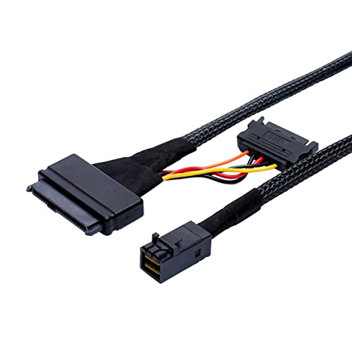 AOOOWER 50-cm Festplatten Intern 12 Gbit/s SFF-8643 Auf SFF-8639 Mit 15-poligem Stromanschlusskabel Für PCIe NVMe SSD Sff-8639 Auf Pci E Nvme von AOOOWER