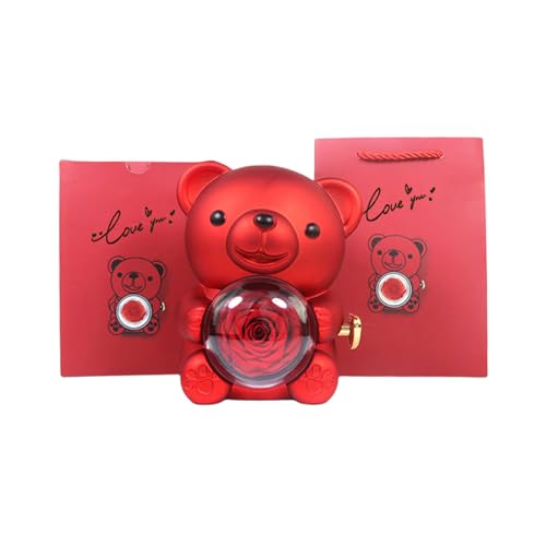 Elegante Geschenkbox mit erhaltener Rose und Bären Plastikstruktur für Frau anwesend Elegante Geschenkbox mit erhaltener Rose und Bären Plastikstruktur für Frau anwesend von AOOOWER