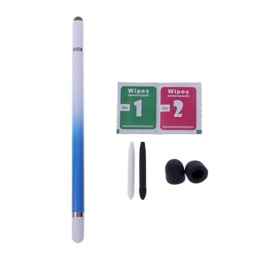 Kapazitiver 3-in-1 Stylus-Stift aus Faser + Kunststofffeder + Stoffkopf, hohe Empfindlichkeit für Touchscreens, Zeichenempfindlichkeitsstift, 4-in-1 von AOOOWER